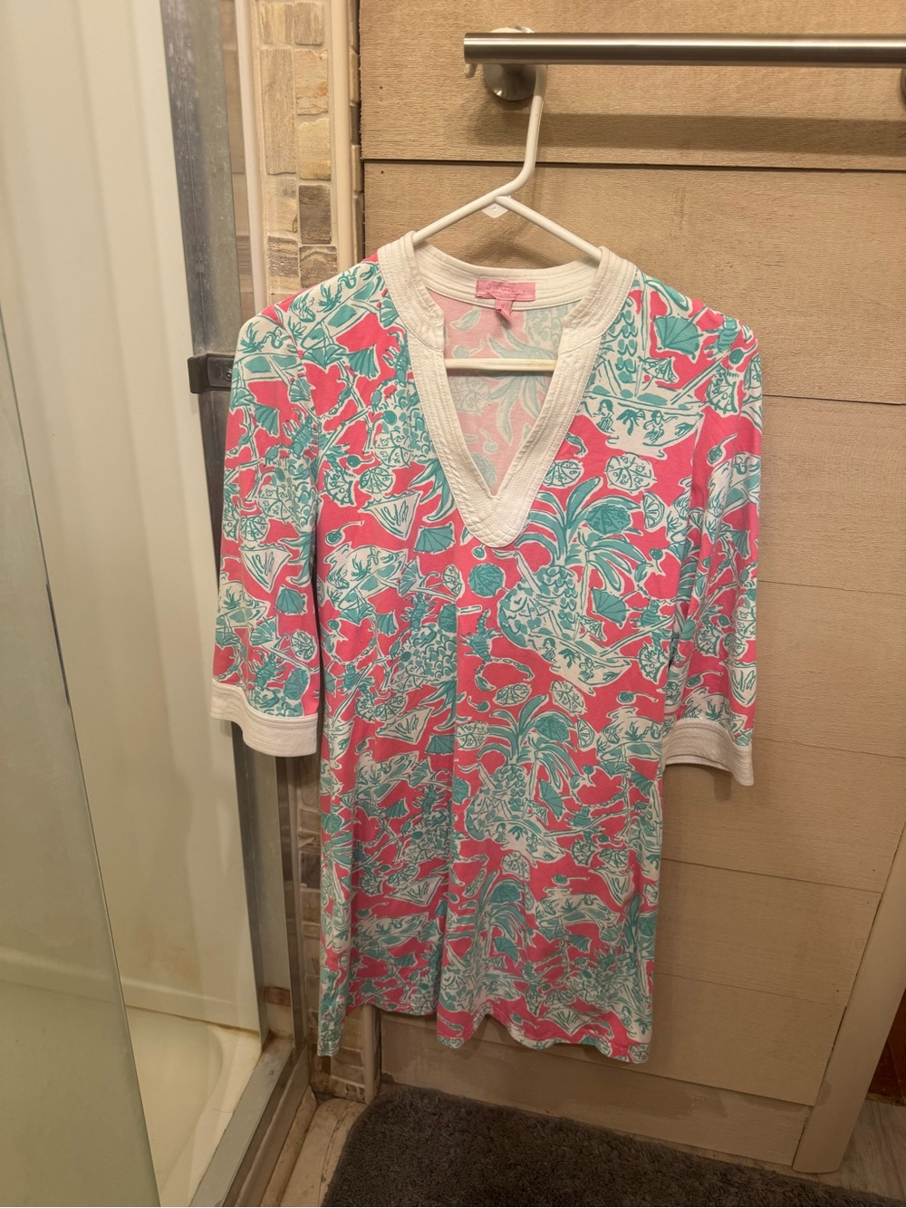 Lilly Pulitzer Pink & Teal Tropical Print Tunic